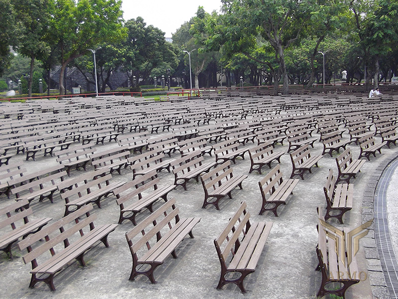 防水塑木公園座椅